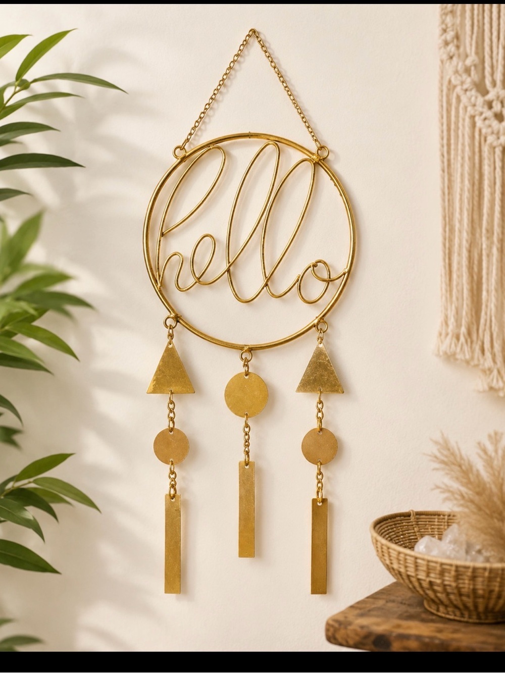 Patio wind Chine Gold Hello Bohemian